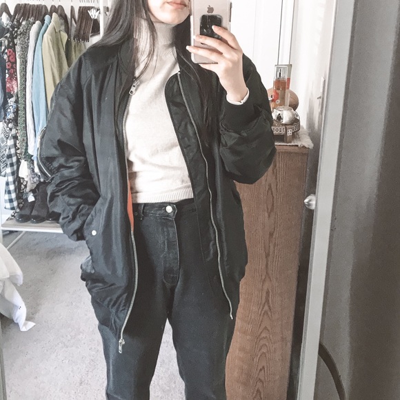 Zara Oversized Longline Heavy Bomber Jacket - Picture 2 of 8